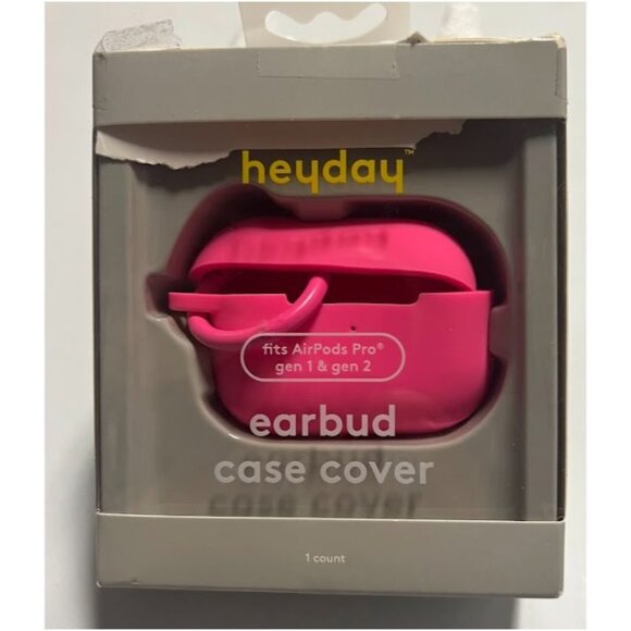 heyday Recycled Silicone Case with Clip for AirPods Pro Gen 1/2 Neon Pink - Picture 1 of 3